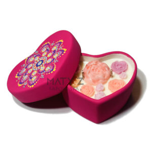 Alhajero Mandala - Hermosa Vela en cer&aacute;mica en forma de coraz&oacute;n
